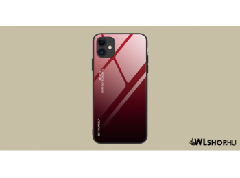 iPhone 12/ 12 Pro Gradient 9H üveghátlapú tok szilikon ke