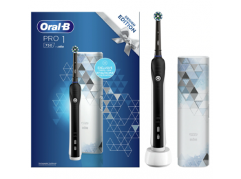 Braun Oral-B Pro 750 Cross Action fekete elektromos fogkefe utazótokkal - Design Edition