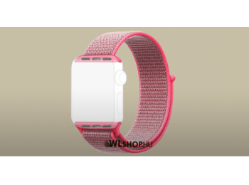 Apple Watch órához nylon szövet szíj 42/44 mm méretben - Pink neon