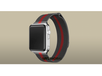 Apple Watch órához Milanese fém szíj 38/40 mm méretben - Fekete-piros