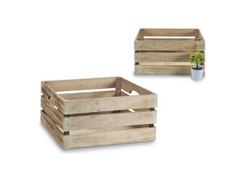 Tárolódoboz fedéllel Természetes (31 x 20 x 41 cm)