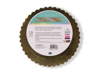 30 cm-es arany színű fodros tortakarton