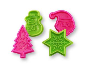 Színes 4 részes karácsonyi fondant kiszúró készlet