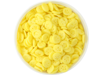 250 g sárga Smiley cukorkonfetti tortadekor