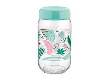 Tárolóüveg, műanyag tetővel, mintás, 1 l (KHPU268)
