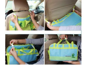 Vidám oroszlán mintás ülésvédő és tároló