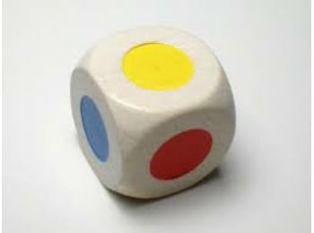 Dobókocka - hat oldalú, színes oldalakkal - /EV/