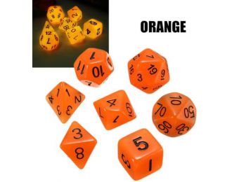 Dobókocka szett - narancs (világít a sötétben) - /EV/