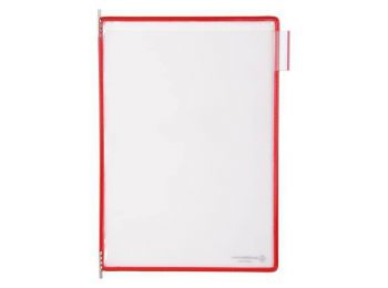 Bemutatótábla, A3, acélkeretes, álló, TARIFOLD, piros (