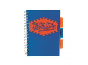 Spirálfüzet, A5, vonalas, 100 lap, PUKKA PAD Neon project book, kék (PUPB7146V)