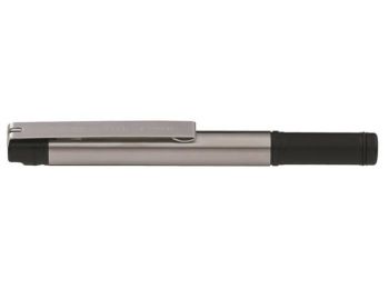 Golyóstoll, 0,24 mm, kupakos, rozsdamentes acél-fekete tolltest, ZEBRA F301 Compact, kék (TZ28012)