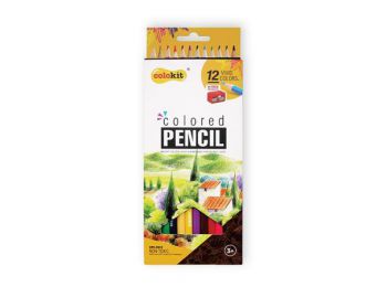 Színes ceruza készlet, hatszögletű, hegyezővel, COLOKIT, 12 különböző szín (FOCPCC012)