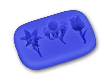 Tulipán, napraforgó, viola szilikon fondant formázó