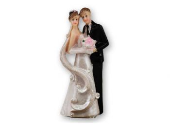 10 cm-es nászpár esküvői tortadísz