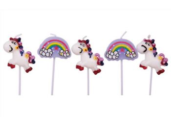 5 részes színes unikornis és szivárvány alakú tortagye