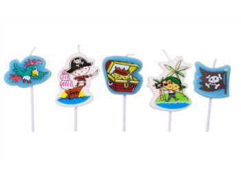 5 részes színes kalózok tortagyertya készlet