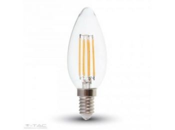 Átlátszó LED Filament COG lámpa E14 C35 4W 4000K gyertya