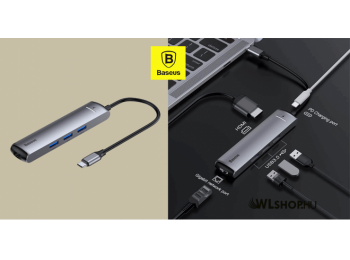 Baseus Mechanical Eye 6 az 1-ben HUB ( USB-C _ PD+HDMi+USB3.0+RJ45 Ethernet port)