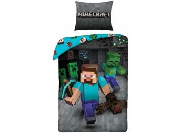MINECRAFT SZÜRKE 2 részes gyermek ágynemű-garnitúra 140