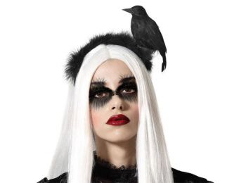 Fejpánt Raven Halloween Fekete