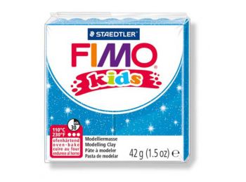 Gyurma, 42 g, égethető, FIMO Kids, glitteres kék (FM8030312)
