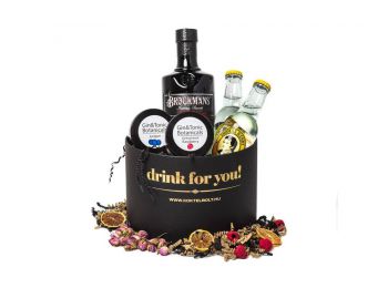 Drink For You feliratos Brockmans Gin Ajándék csomag fekete díszdobozban
