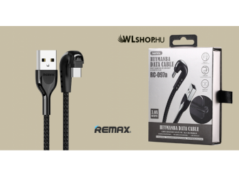USB-C gamer töltőkábel Heymanba Remax 3A 1m - Fekete