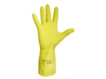 Védőkesztyű, latex, 10-es méret, sárga (ME711)