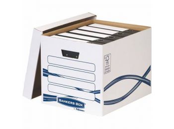 Archiválókonténer, karton, FELLOWES, Bankers Box Basic Tall, kék-fehér (IFW44610)