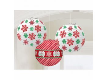 Merry Christmas lampion 3 db/cs