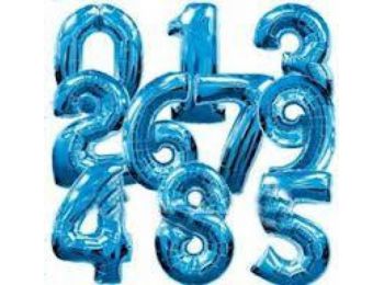 36 cm-es kék szám fólia lufi választható számokkal