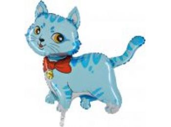 Mini cica masnival kék fólia lufi 
