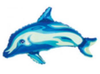 Mini delfin kék fólia lufi 