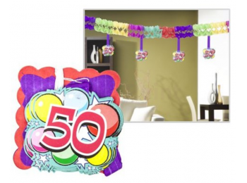 Számos girland 50. születésnapra 400x12x12cm, 12 db leló