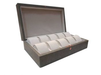 GC02-P1-10G Szürke bőrhatású óratartó doboz 10 db ór