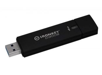 Pendrive, 4GB, 80/12 Mb/s, titkosítással, USB 3.0, KINGSTO