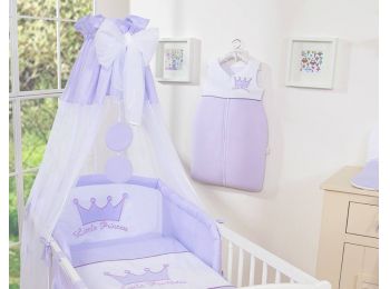 BabyLion Prémium baldachin - Lila - Fehér gömbök