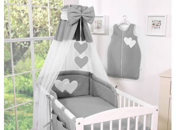 BabyLion Prémium baldachin - Sötétszürke - Fehér szivec