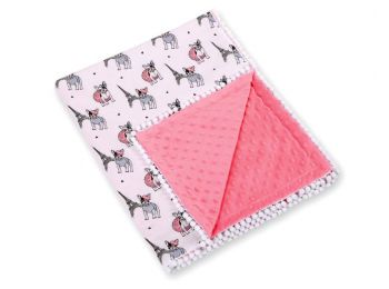 BabyLion Prémium két oldalú Minky takaró - Barack - Fran