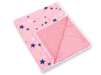 BabyLion Prémium két oldalú Minky takaró - Rózsaszín -