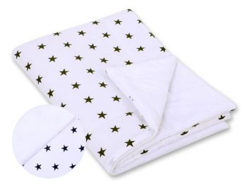BabyLion Prémium vastag takaró - fehér - fekete csillagok