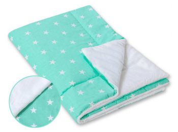 BabyLion Prémium vastag takaró - menta - fehér csillagok