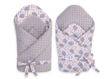 BabyLion Prémium merevített pólya - Minky - Sünik - Szü