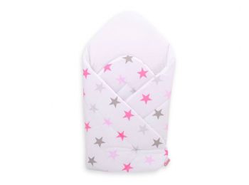 BabyLion Prémium pólya - Fehér - Rózsaszín csillagok