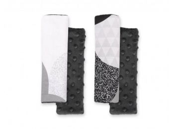 BabyLion Prémium Biztonsági öv védő - Minky - Fekete-fe