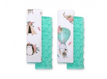 BabyLion Prémium Biztonsági öv védő - Minky - Menta ró