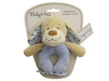 Baby Hug Plüss csörgő - kék kutya - 15 cm