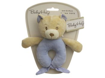 Baby Hug Plüss csörgő - kék maci - 15 cm