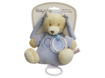 Baby Hug Plüss maci - Zenélő - kék - 20 cm