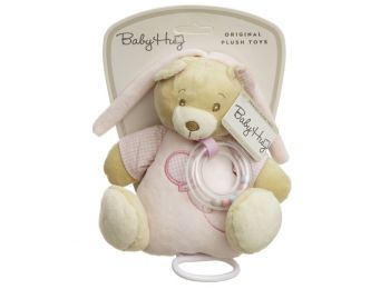 Baby Hug Plüss maci - Zenélő - rózsaszín - 20 cm